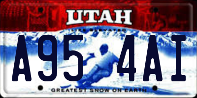 UT license plate A954AI