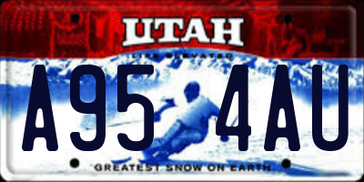 UT license plate A954AU
