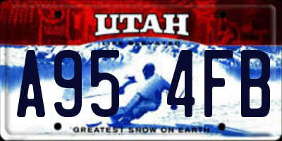 UT license plate A954FB