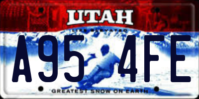 UT license plate A954FE