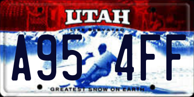 UT license plate A954FF