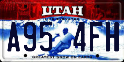 UT license plate A954FH