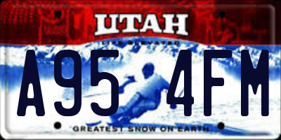 UT license plate A954FM