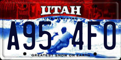 UT license plate A954FO