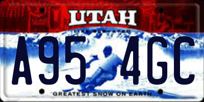 UT license plate A954GC
