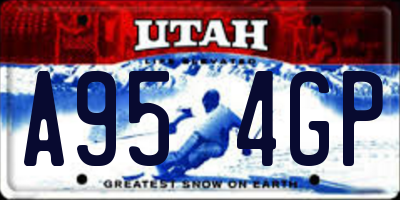 UT license plate A954GP