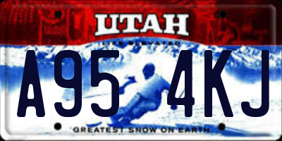UT license plate A954KJ