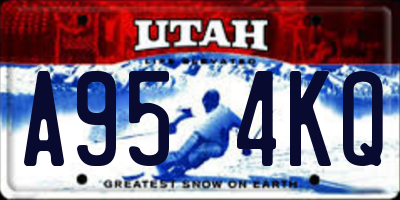 UT license plate A954KQ