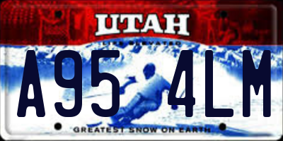 UT license plate A954LM