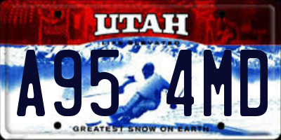 UT license plate A954MD