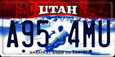 UT license plate A954MU