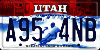 UT license plate A954NB