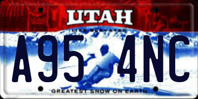 UT license plate A954NC