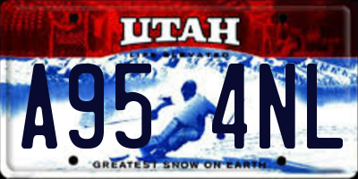 UT license plate A954NL