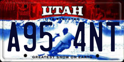 UT license plate A954NT