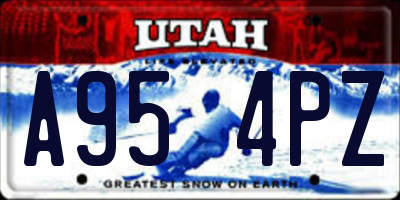 UT license plate A954PZ