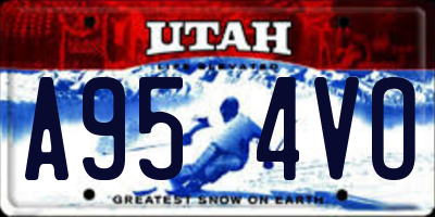 UT license plate A954VO