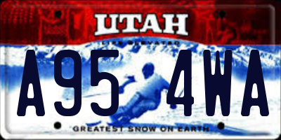 UT license plate A954WA