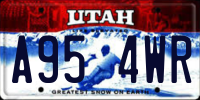 UT license plate A954WR
