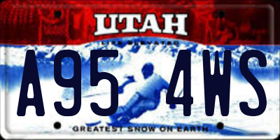 UT license plate A954WS