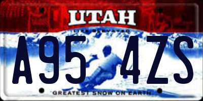 UT license plate A954ZS