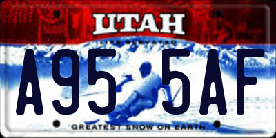 UT license plate A955AF
