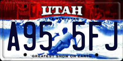 UT license plate A955FJ