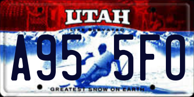 UT license plate A955FO