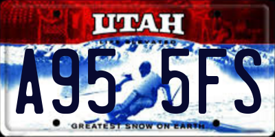 UT license plate A955FS