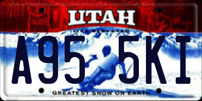 UT license plate A955KI
