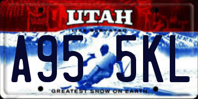 UT license plate A955KL
