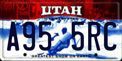 UT license plate A955RC