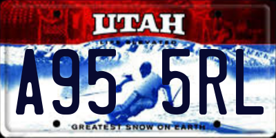 UT license plate A955RL