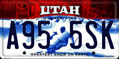 UT license plate A955SK