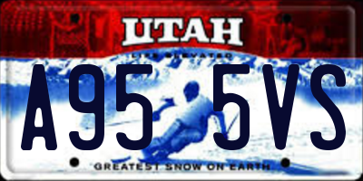 UT license plate A955VS