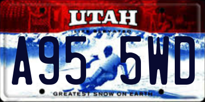 UT license plate A955WD