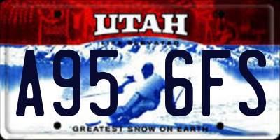 UT license plate A956FS