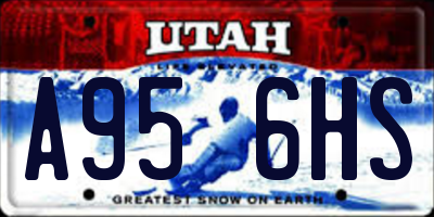 UT license plate A956HS