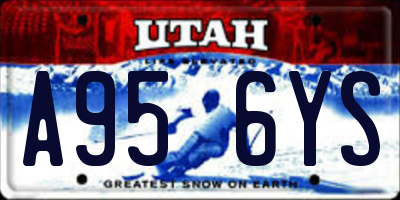 UT license plate A956YS