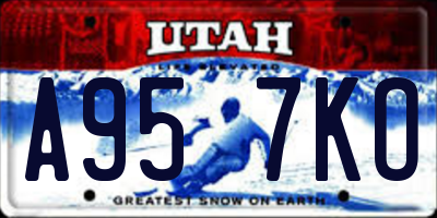 UT license plate A957KO