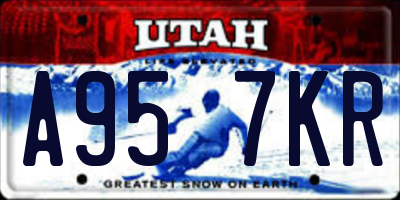 UT license plate A957KR