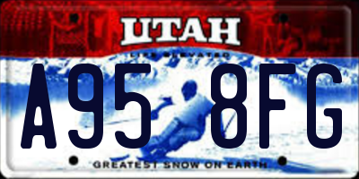 UT license plate A958FG