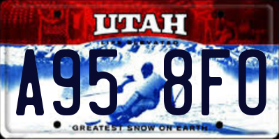 UT license plate A958FO