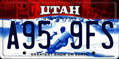 UT license plate A959FS