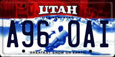 UT license plate A960AI