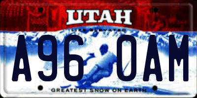 UT license plate A960AM