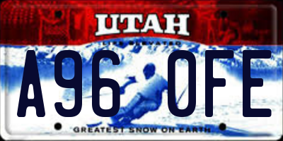 UT license plate A960FE
