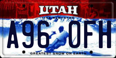 UT license plate A960FH