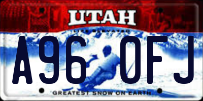 UT license plate A960FJ