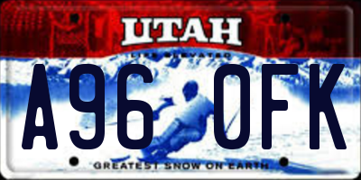 UT license plate A960FK